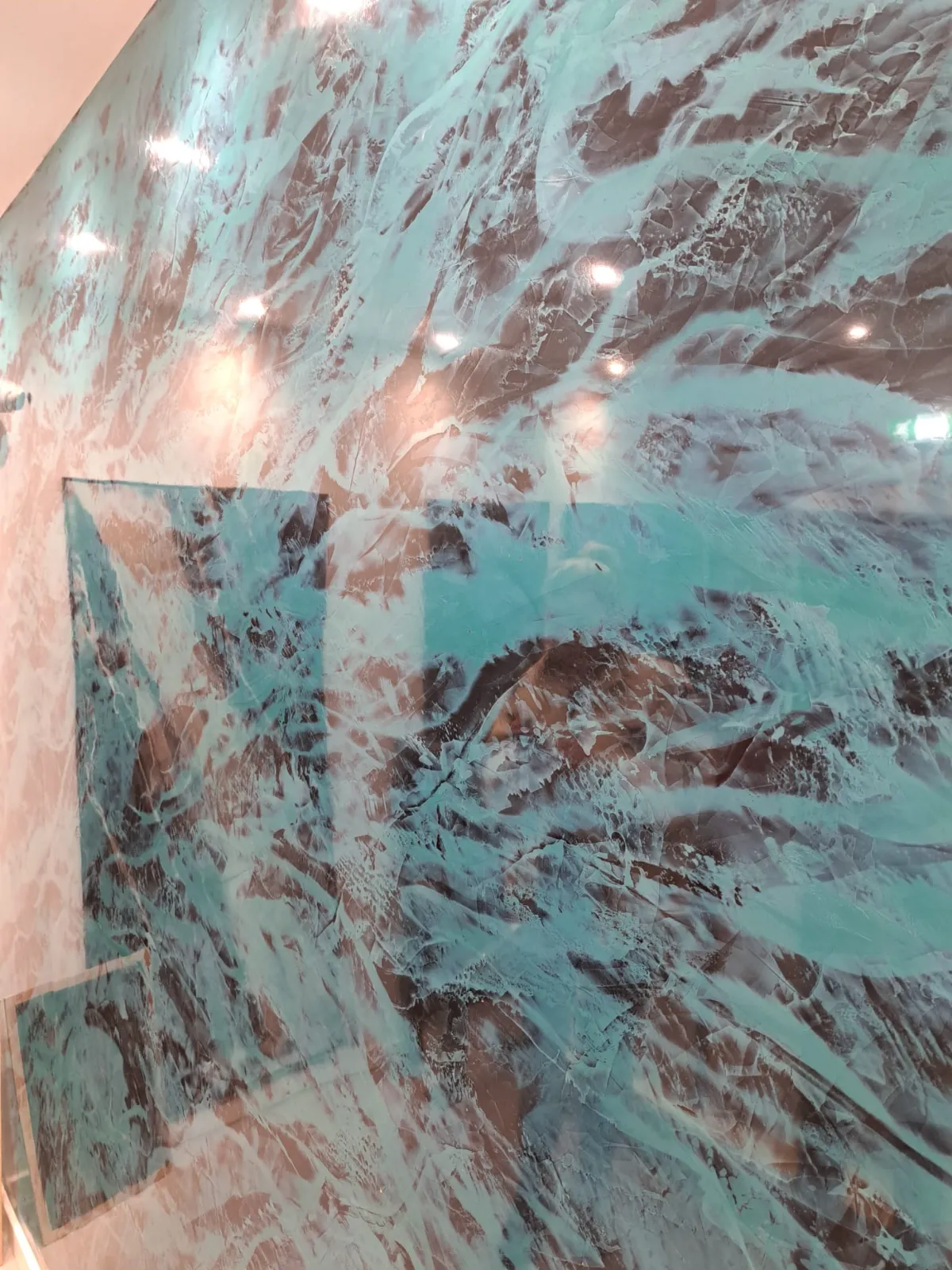 Turquoise feature, Stucco Antico